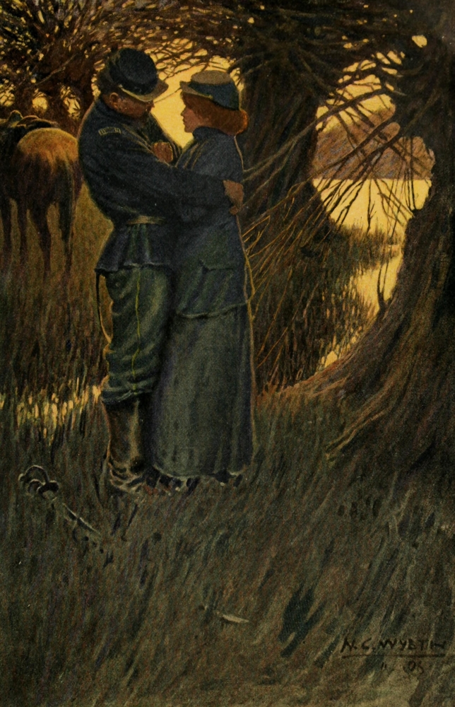 Scribners 41 1907 I Took Her in My Arms & Held Her Poster Print by Newell C. Wyeth