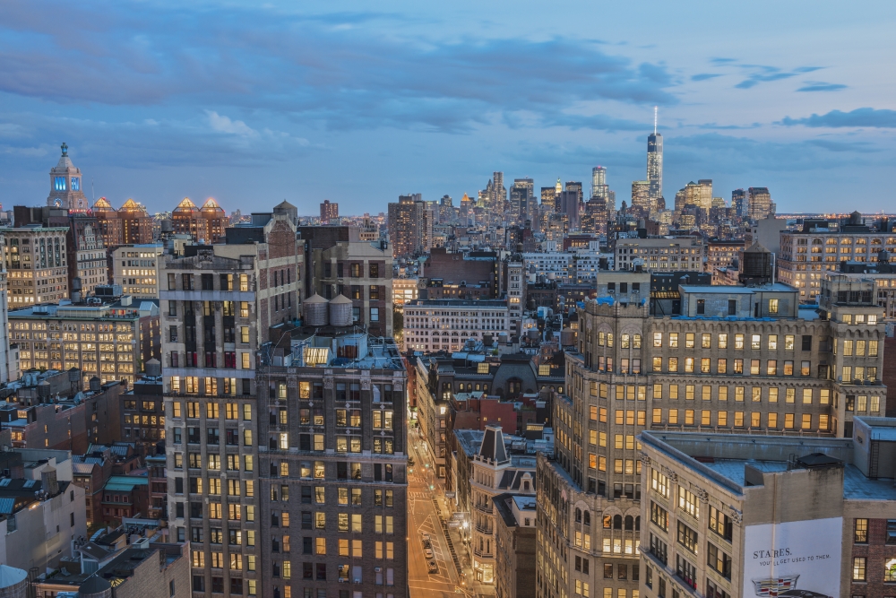 Lower Manhattan at Twilight - New York City United States of America Poster Print 18 x 12 in.