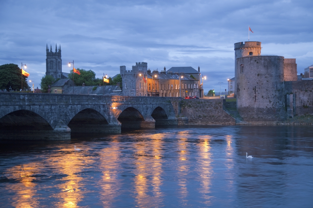 DPI2429641LARGE River Shannon with Thomond Bridge & King Johns Castle - Limerick County Limerick Ireland Poster Print, 38 x 24 - Large