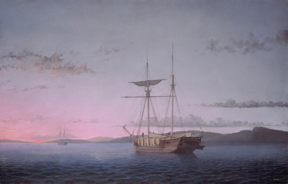 Everett Collection EVCHISL042EC513HLARGE Lumber Schooners At Evening On Penobscot Bay Poster Print, 36 x 24 - Large