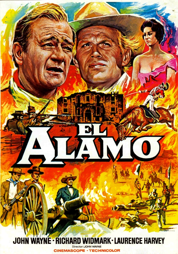 Everett Collection EVCMCDALAMEC075H The Alamo From Left John Wayne Richard Widmark 1960 Movie Poster Masterprint, 11 x 17 -  Posterazzi