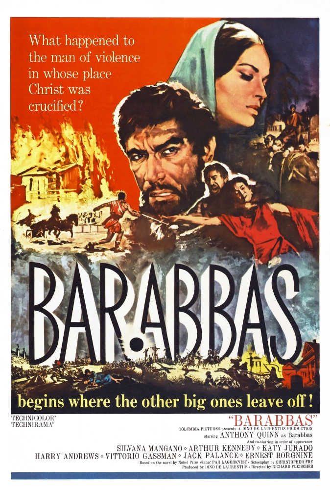 Everett Collection EVCMCDBARAEC005H Barabbas US Poster From Left Anthony Quinn Silvana Mangano 1962 Movie Poster Masterprint, 11 x 17