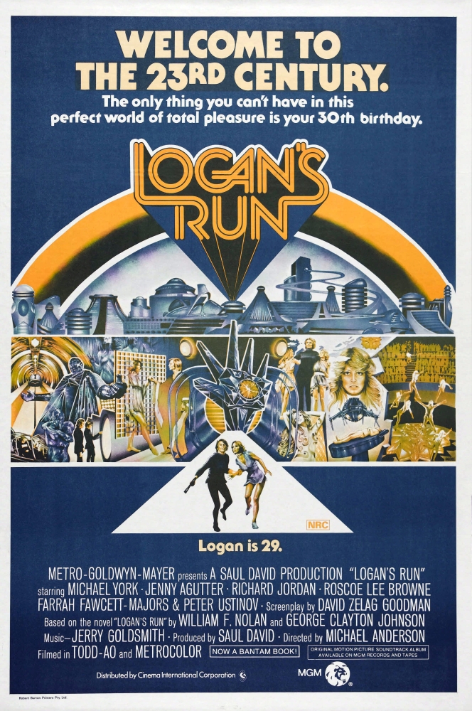Everett Collection EVCMCDLORUEC017H Logans Run Australian Poster Bottom From Left - Michael York Jenny Agutter 1976 Movie Poster Masterprint, 11 x 17