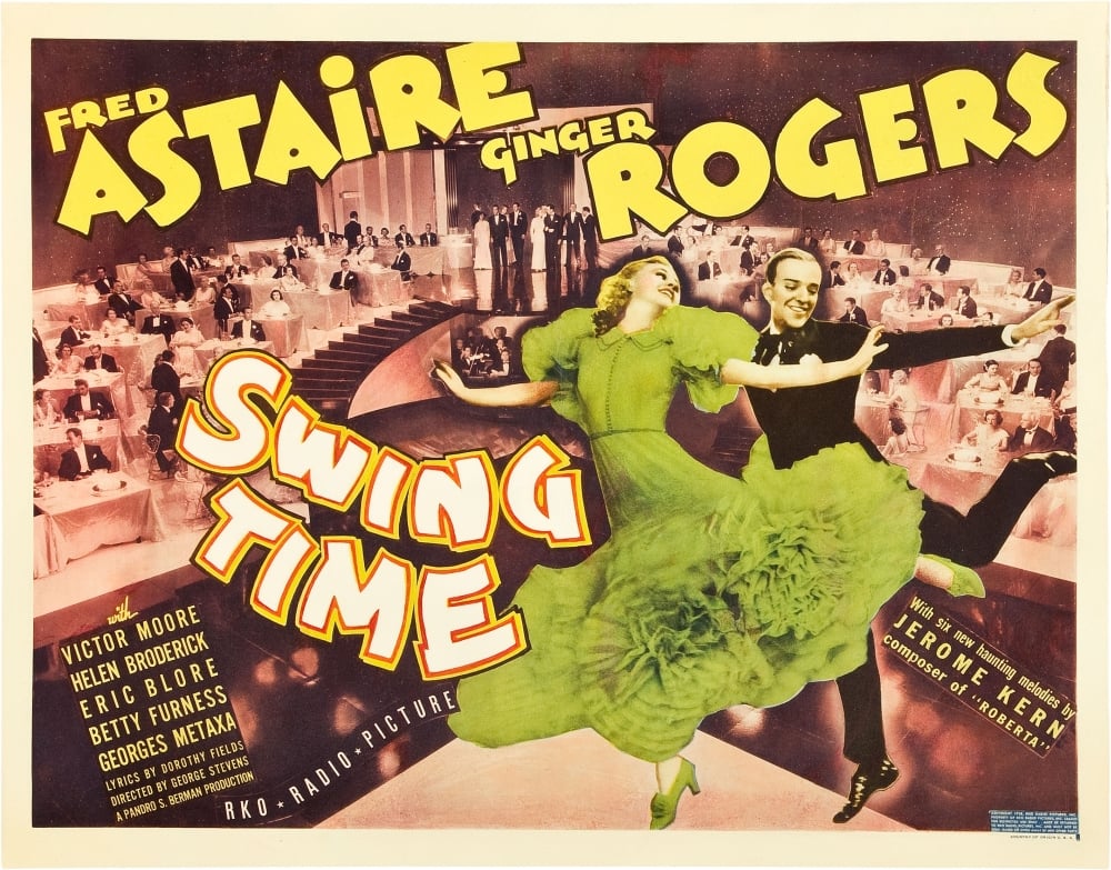 Everett Collection EVCMCDSWTIEC020H Swing Time From Left - Ginger Rogers Fred Astaire 1936 Movie Poster Masterprint, 14 x 11 -  Posterazzi