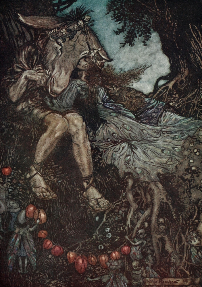 PPHPDA65129 A Midsummer Nights Dream 1908 Sleep Thou Poster Print by Arthur Rackham, 18 x 24