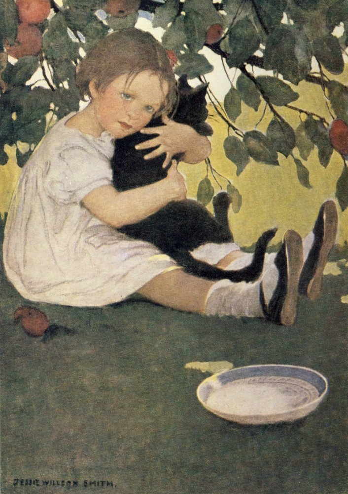 PPHPDA71242 A Childs Book of Old Verses 1910 I Love Little Pussy Poster Print by Jessie Willcox Smith, 18 x 24 -  Printable Heaven