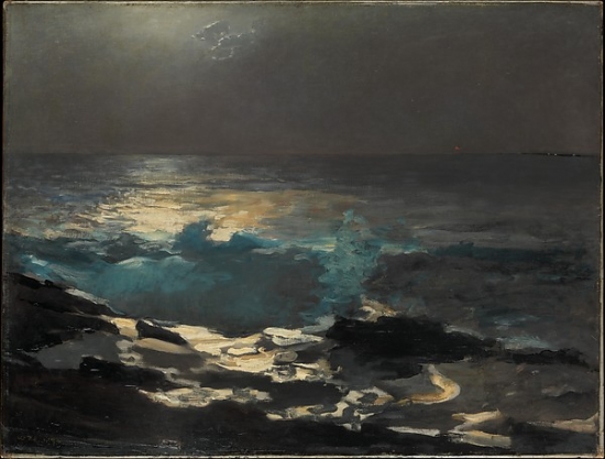 Moonlight Wood Island Light Poster Print by Winslow Homer