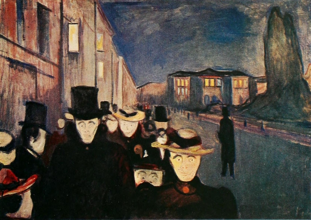 PPHPDA64793LARGE Evening On Karl Johan St Oslo 1892 Poster Print by Edvard Munch, 24 x 36 - Large