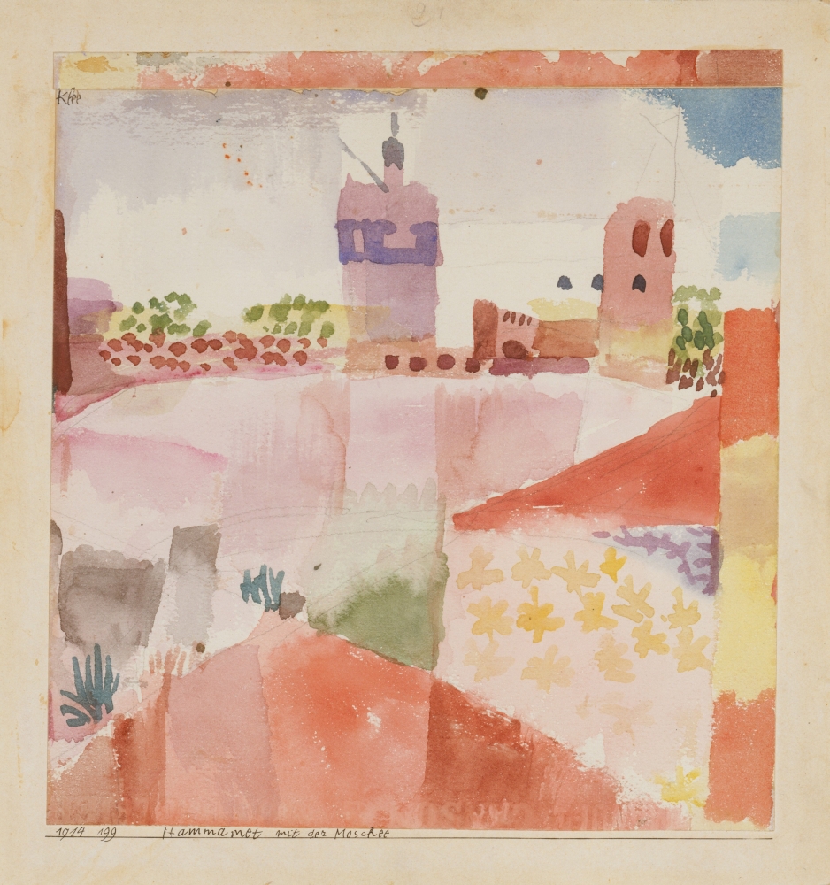 Hammamet with Its Mosque 1914 Poster Print by Paul Klee - 18 x 24