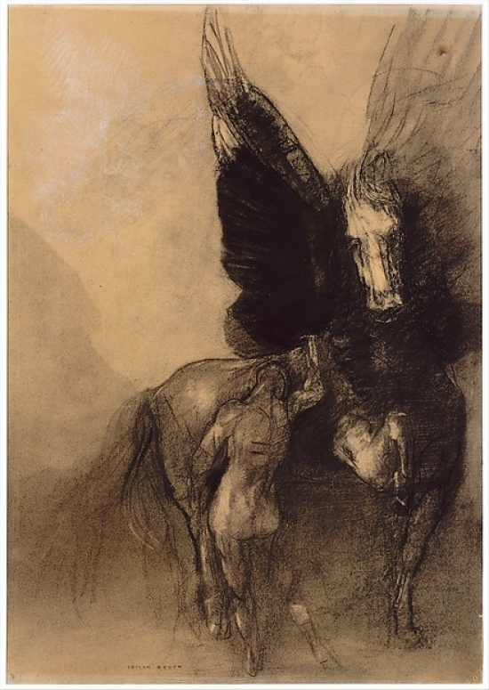 Pegasus & Bellerophon Poster Print by Odilon Redon, 18 x 24
