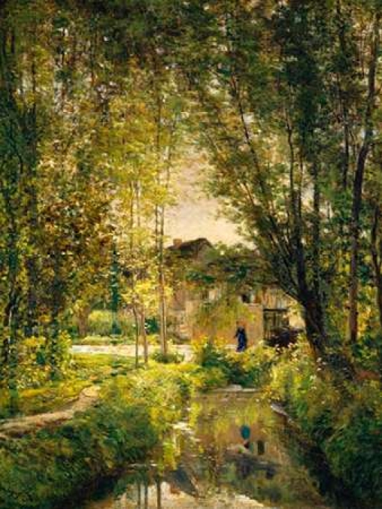 PDX3AA2676SMALL Landscape with A Sunlit Stream Poster Print by Charles-Francois Daubigny, 11 x 14 - Small