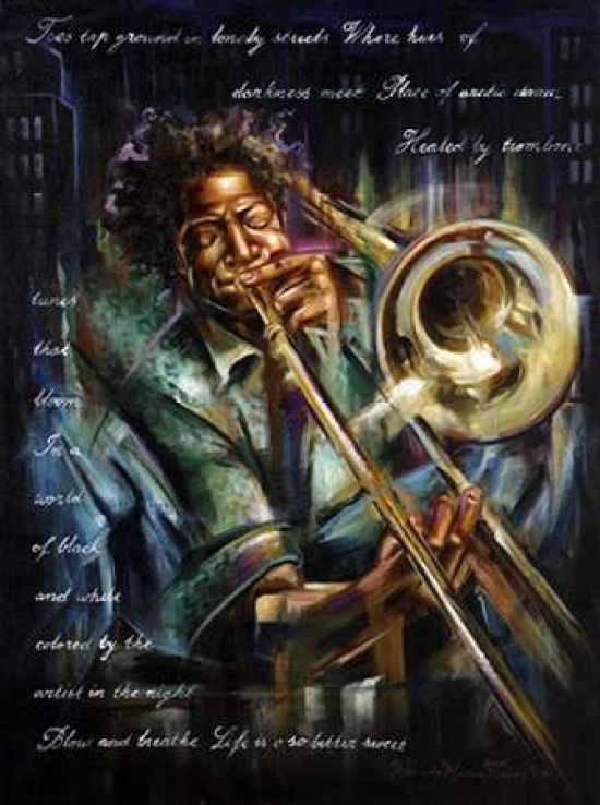 Trombone Tunes Poster Print by Wendy Fields - 18 x 24 - Large