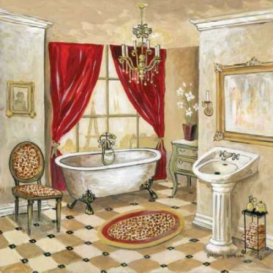 Leopard Parisian Bath Poster Print by Gregory Gorham - 12 x 12 - Small