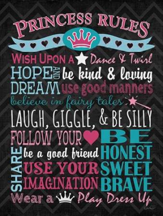 PDXHRB301SMALL Princess Rules Poster Print by N. Harbick, 9 x 12 - Small