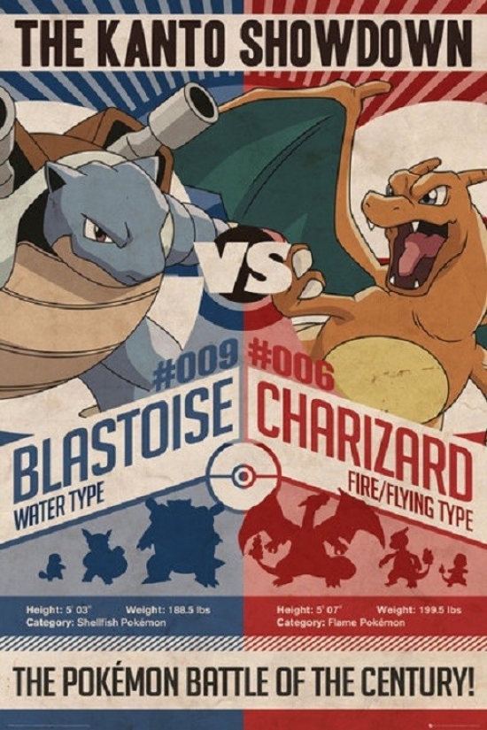 Pokemon - Red Vs Blue Poster Print, 24 x 36