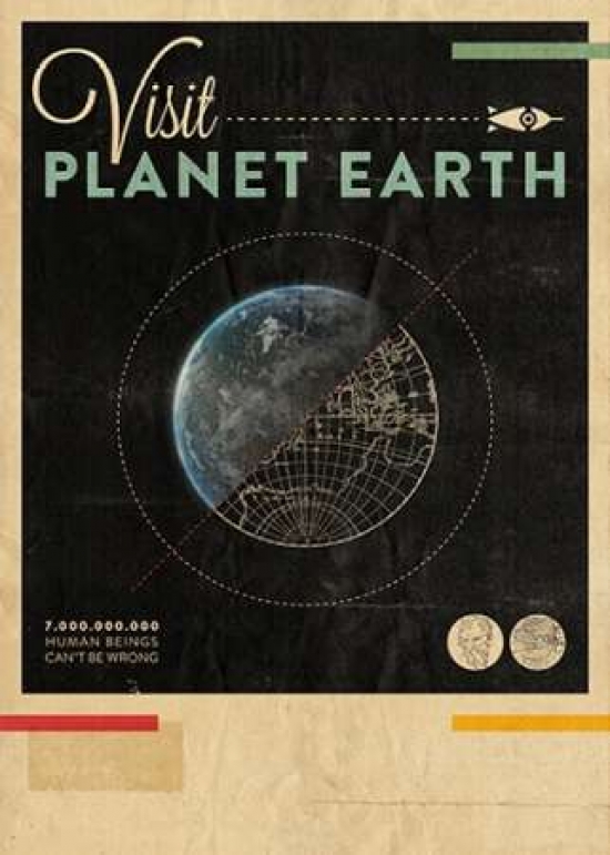 Visit Planet Earth Poster Print by Hannes Beer - 10 x 14 - Small