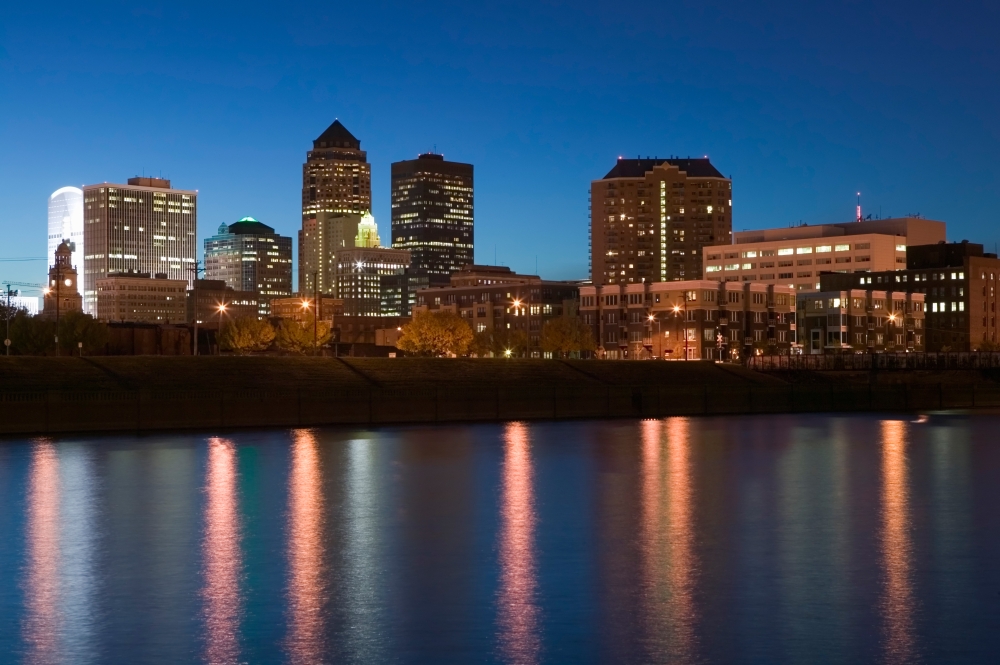 PPI94056S Buildings At The Waterfront Des Moines River Des Moines Iowa USA Poster Print, 27 x 9 -  Panoramic Images