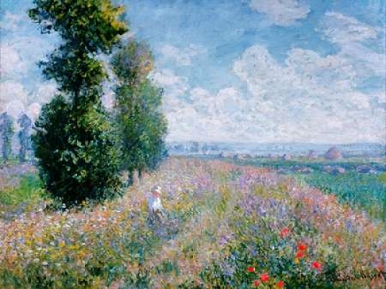 Meadow with Poplars Poster Print by Claude Monet, 22 x 28 - Large
