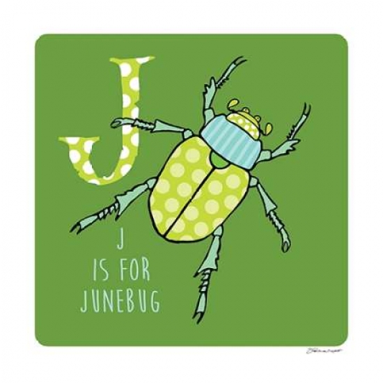 J is for June Bug Poster Print by Stephanie Marrott - 12 x 12 - Small