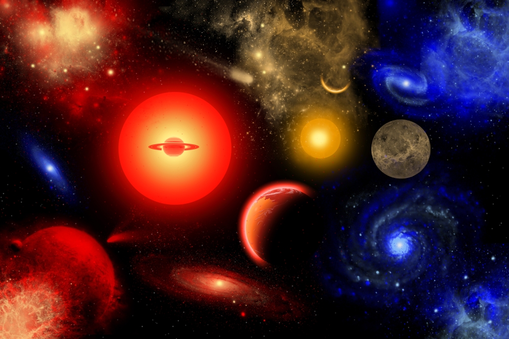 Conceptual Image of Binary Star Systems That Are Found Throughout Our Galaxy Poster Print - 17 x 11