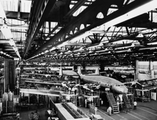 Interiors of An Airplane Factory Lockheed Constellation Lockheed Corporation Burbank California USA Poster Print