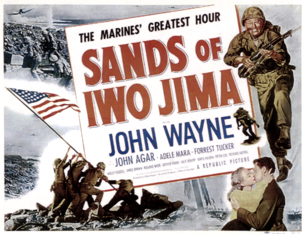 Everett Collection EVCMMDSAOFEC007HLARGE Sands of Iwo Jima Top Right - John Wayne 1949 Movie Poster Masterprint, 28 x 22 - Large -  Posterazzi