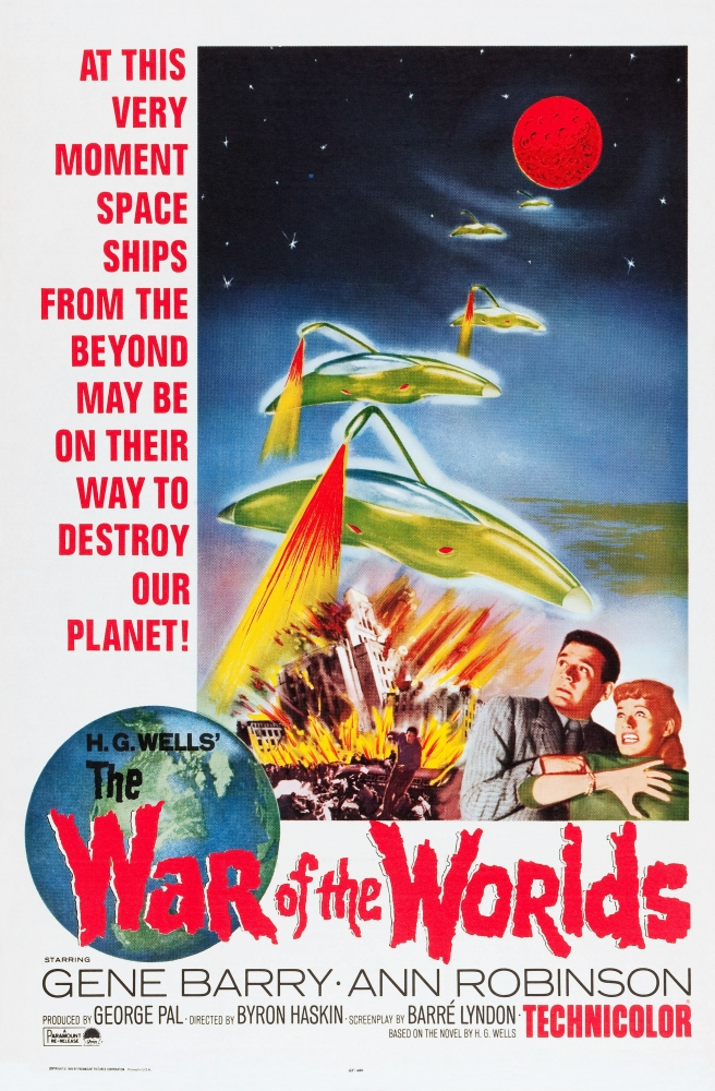 Everett Collection EVCMMDWAOFEC017H The War of The Worlds US Poster Bottom From Left - Gene Barry Ann Robinson 1953 Movie Poster Masterprint, 11 x 17 -  Posterazzi