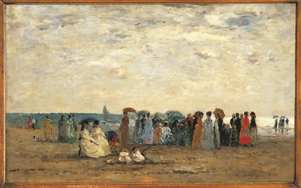 Everett Collection EVCMOND025VJ604HLARGE Bathers On The Beach At Trouville Poster Print, 36 x 24 - Large