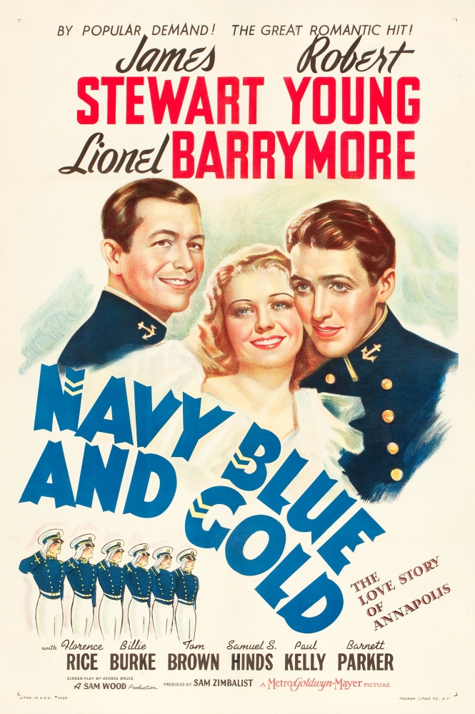 Everett Collection EVCMSDNABLEC002H Navy Blue & Gold James Stewart Robert Young Florence Rice 1937 Movie Poster Masterprint, 11 x 17