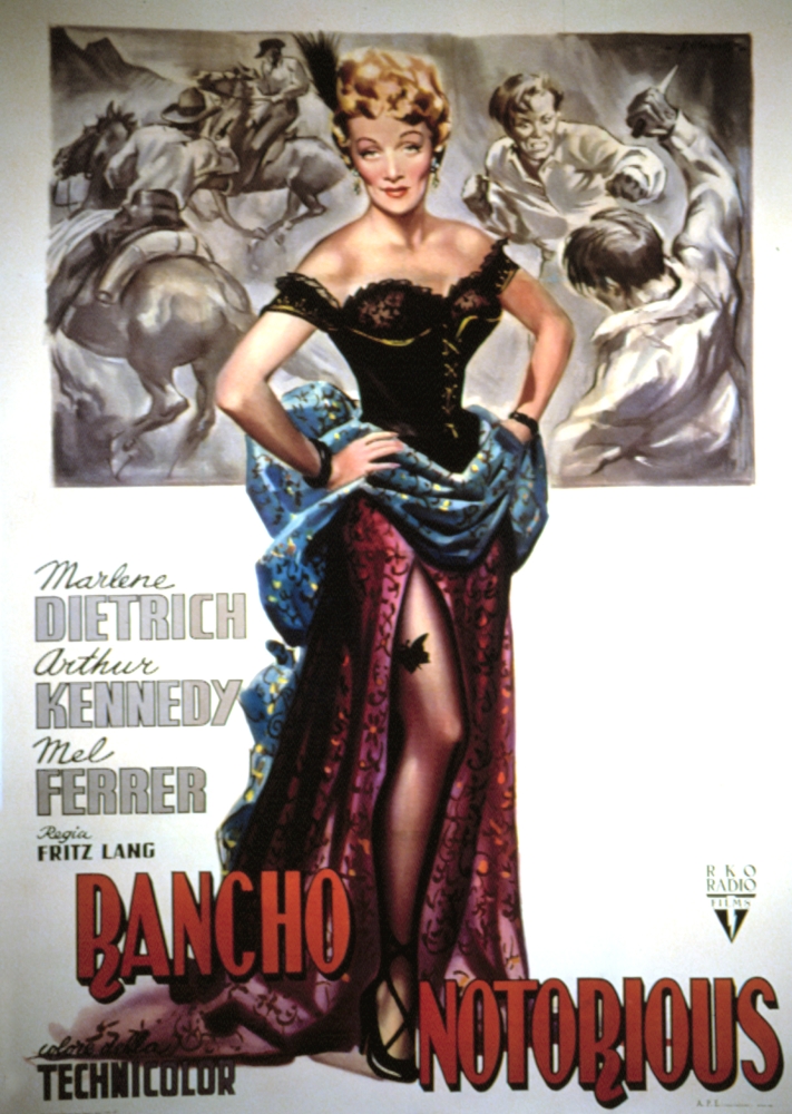 Everett Collection EVCMSDRANOEC001HLARGE Rancho Notorious Marlene Dietrich 1952 Movie Poster Masterprint, 24 x 36 - Large