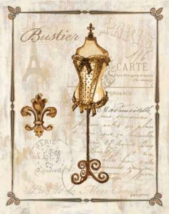 PDXGOR392SMALL Paris Bustier Poster Print by Gregory Gorham, 11 x 14 - Small