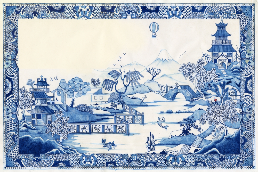 Blue Willow Poster Print by Colin Thompson, 18 x 12