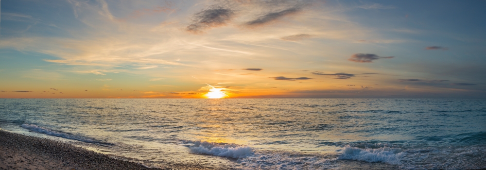 Sunset Over Lake Michigan Benzie County Frankfort Michigan USA Poster Print - 7 x 18 -  Made4Fun, MA3157116