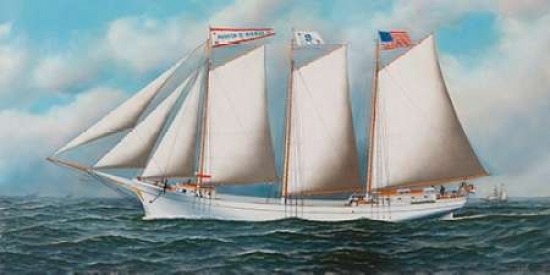 PDX2AA3083SMALL Three Masted Schooner Andrew C. Pierce Poster Print by Antonio Nicolo Gasparo Jacobsen, 10 x 20 - Small