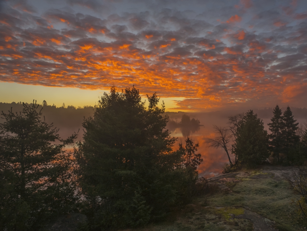 Glowing Clouds at Sunrise - Ontario Canada Poster Print - 17 x 13 in.