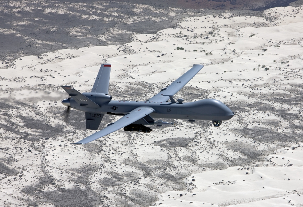 An Mq-9 Reaper Flies A Training Mission Over The White Sands National Monument in Southern New Mexico Poster Print, 17 x 11