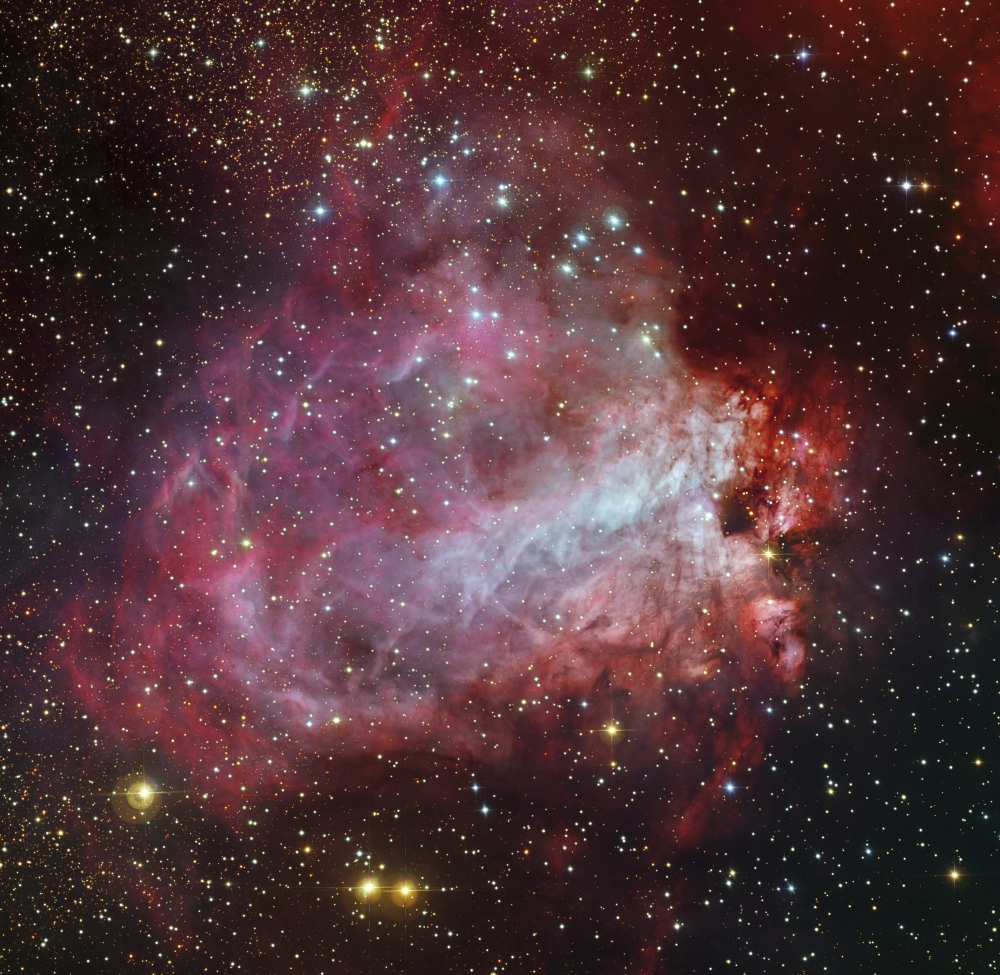 The Omega Nebula in The Constellation Sagittarius Poster Print - 14 x 13