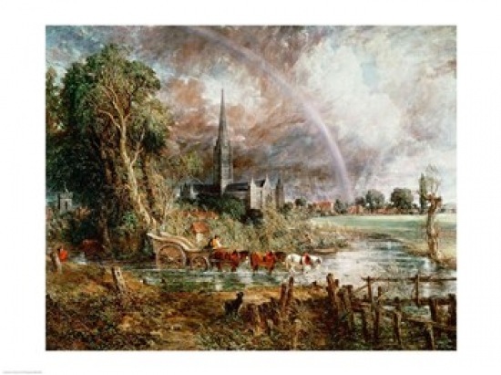 Salisbury Cathedral From The Meadows 1831 Poster Print by John Constable - 24 x 18 in.