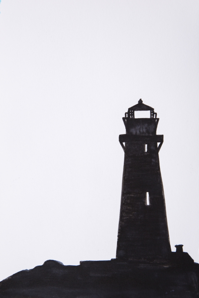Lighthouse on A Rock Poster Print - 12 x 18 in.