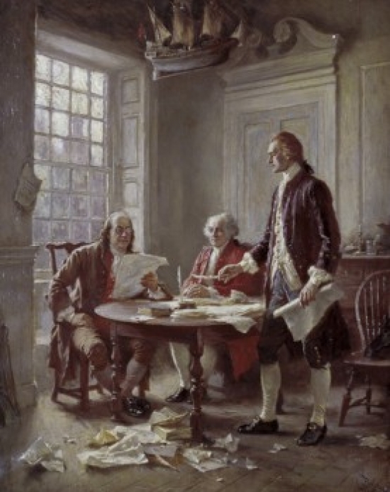 Drafting The Declaration of Independence Jean Leon Gerome Ferris - 1863-1930 & American Poster Print - 24 x 36 - Large