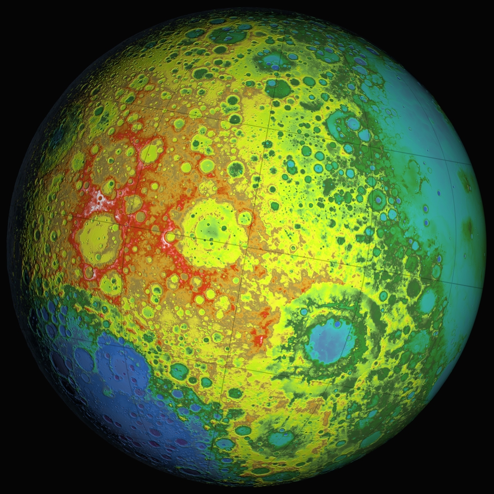 Lunar Topography Globe Poster Print, 28 x 28 - Large