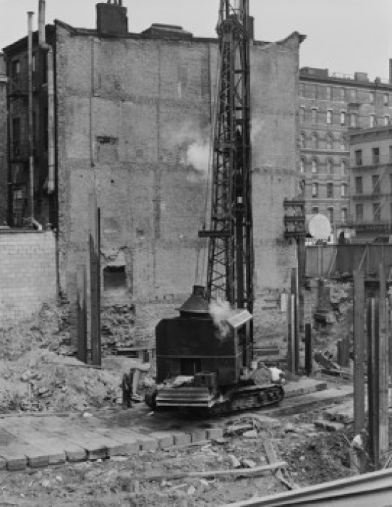Pile Driver On Construction Site Poster Print - 18 x 24