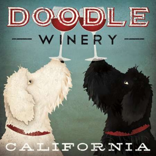 Doodle Wine Poster Print by Ryan Fowler - 12 x 12 - Small