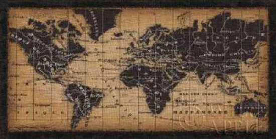 Old World Map Poster Print by Pela Studio, 24 x 48 - Large