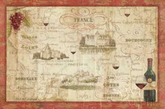Wine Map Poster Print by Daphne Brissonnet, 24 x 36 - Large