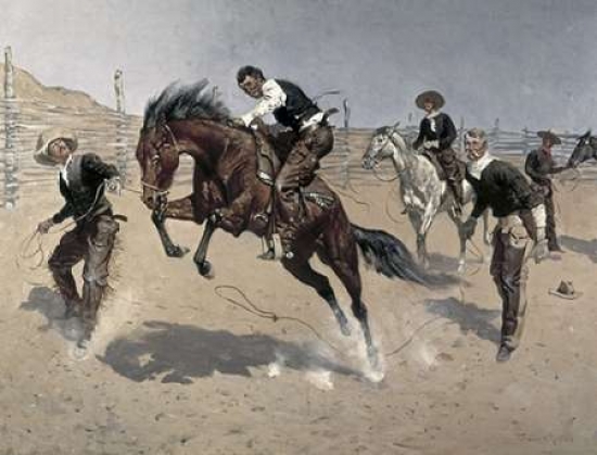 Turn Him Loose Bill Poster Print by Frederic Remington, 9 x 12 - Small