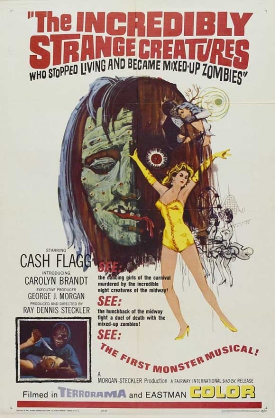 Picture of Pop Culture Graphics MOVAB32420 The Incredibly Strange Creature - Or Why I Stopped Living & Became A Mixed-Up Zombie Movie Poster Print, 27 x 40