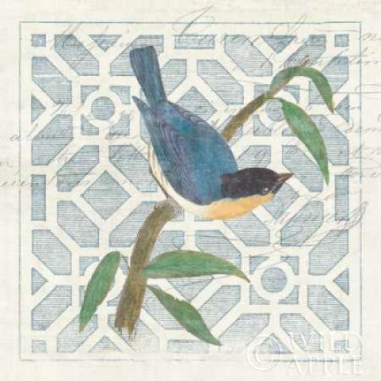 Monument Etching Tile I Blue Bird Poster Print by Wild Apple Portfolio - 12 x 12 - Small