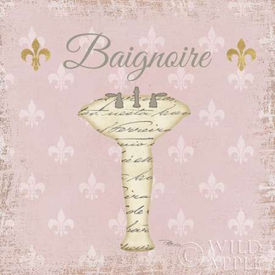 Vintage Bath Vii Fleur Pink Poster Print by Pela Studio - 12 x 12 - Small