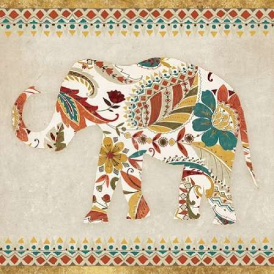 Boho Elephant II Poster Print by Wild Apple Portfolio, 12 x 12 - Small